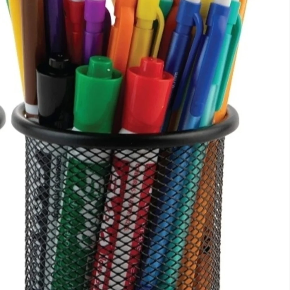 Black Mesh Metal Desk Organizer Set